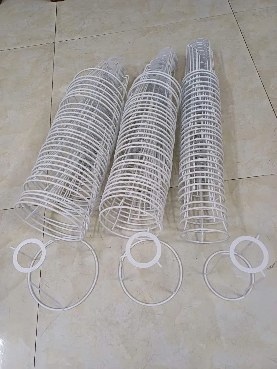Steel frames and fitter rings, cut to size