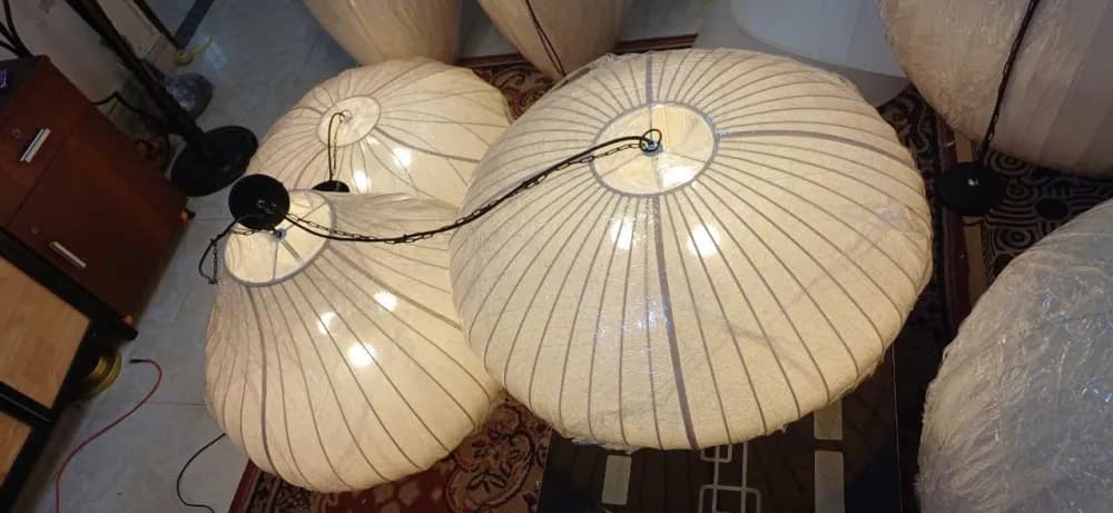 Đèn vải size lớn dáng xích treo KAHA — mẫu hot trend cho không gian thả trần thương mại