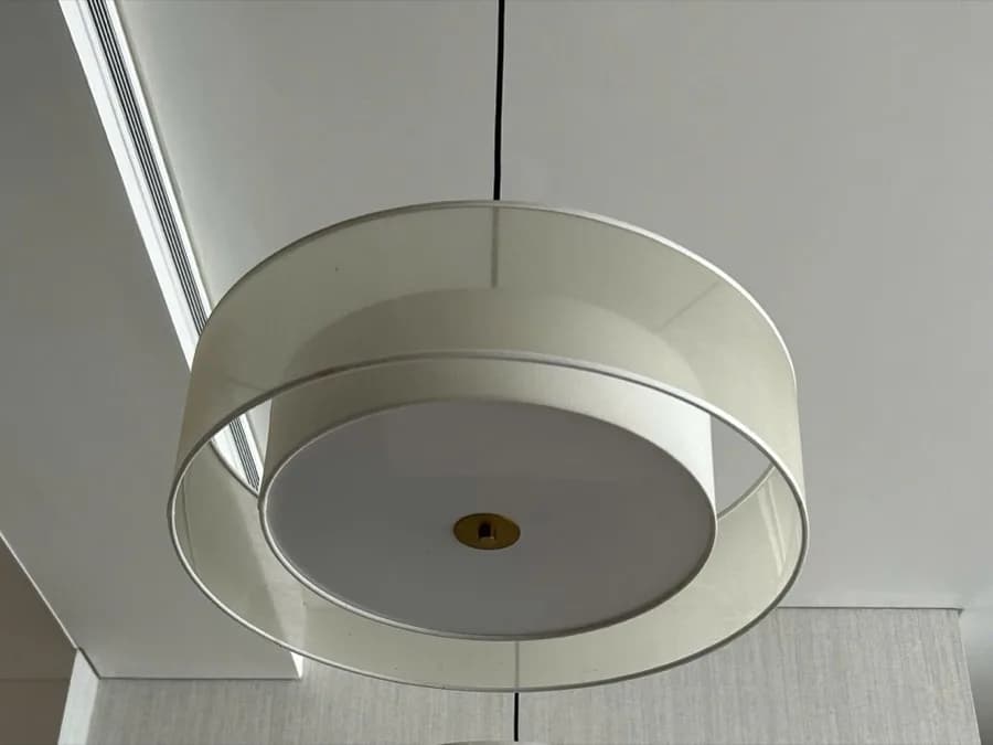 A two-tier fabric pendant lamp quoted within 30 minutes at KAHA's workshop, an example of a fast quote turnaround