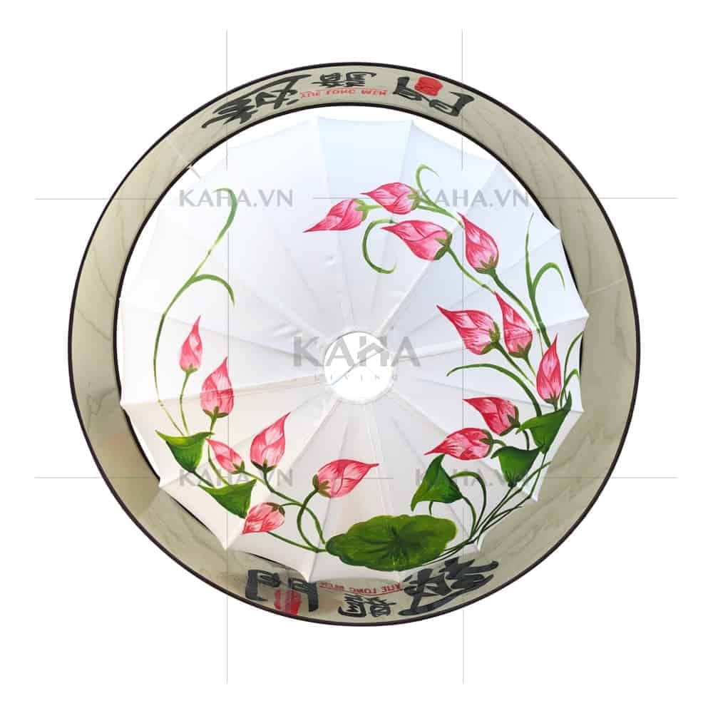 Chụp đèn vải vẽ tranh phong cách mỹ thuật trang trí café KH-DTR057 thumbnail 2