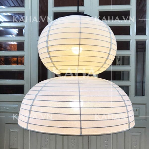Bộ 3 đèn thả trần vải đũi trang trí quán café KH-DTR077 thumbnail 4