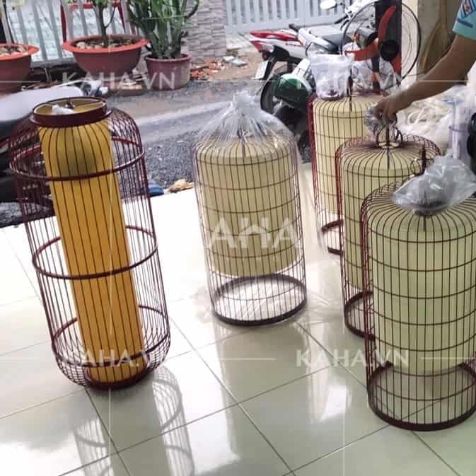 Đèn thả trần vải đũi dáng cao trang trí khách sạn KH-DTR072 thumbnail 2