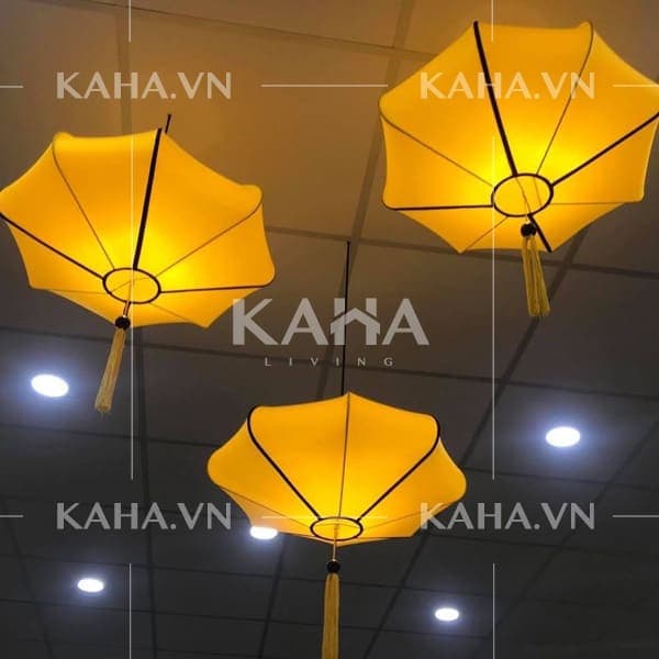 Chụp đèn vải đĩa bay trang trí quán café nhà hàng KH-DTR001 thumbnail 6