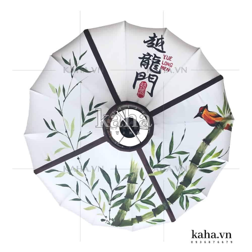 Chụp đèn vải vẽ tranh trang trí không gian quán café KH-DTR060 thumbnail 2
