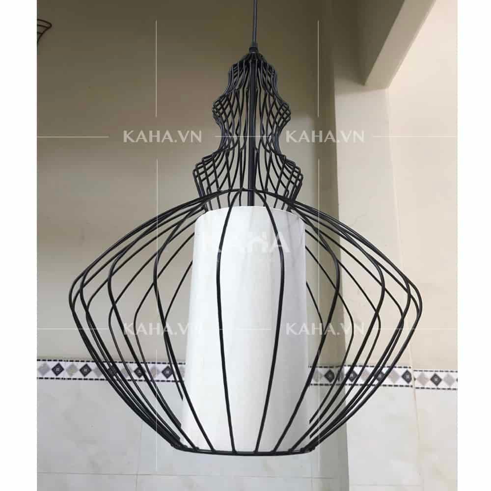 Đèn thả trần vải mỹ thuật dáng trụ trang trí quán café KH-DTR038 thumbnail 4