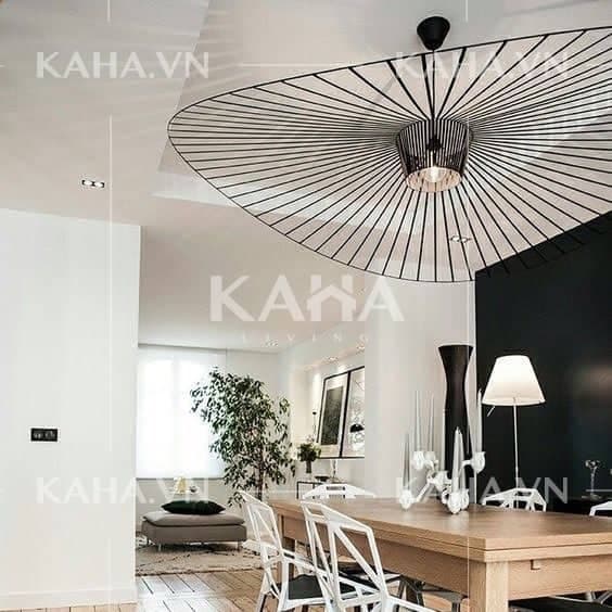 Chụp đèn vải phi bóng họa tiết trang trí quán café khách sạn KH-DTR088 thumbnail 7