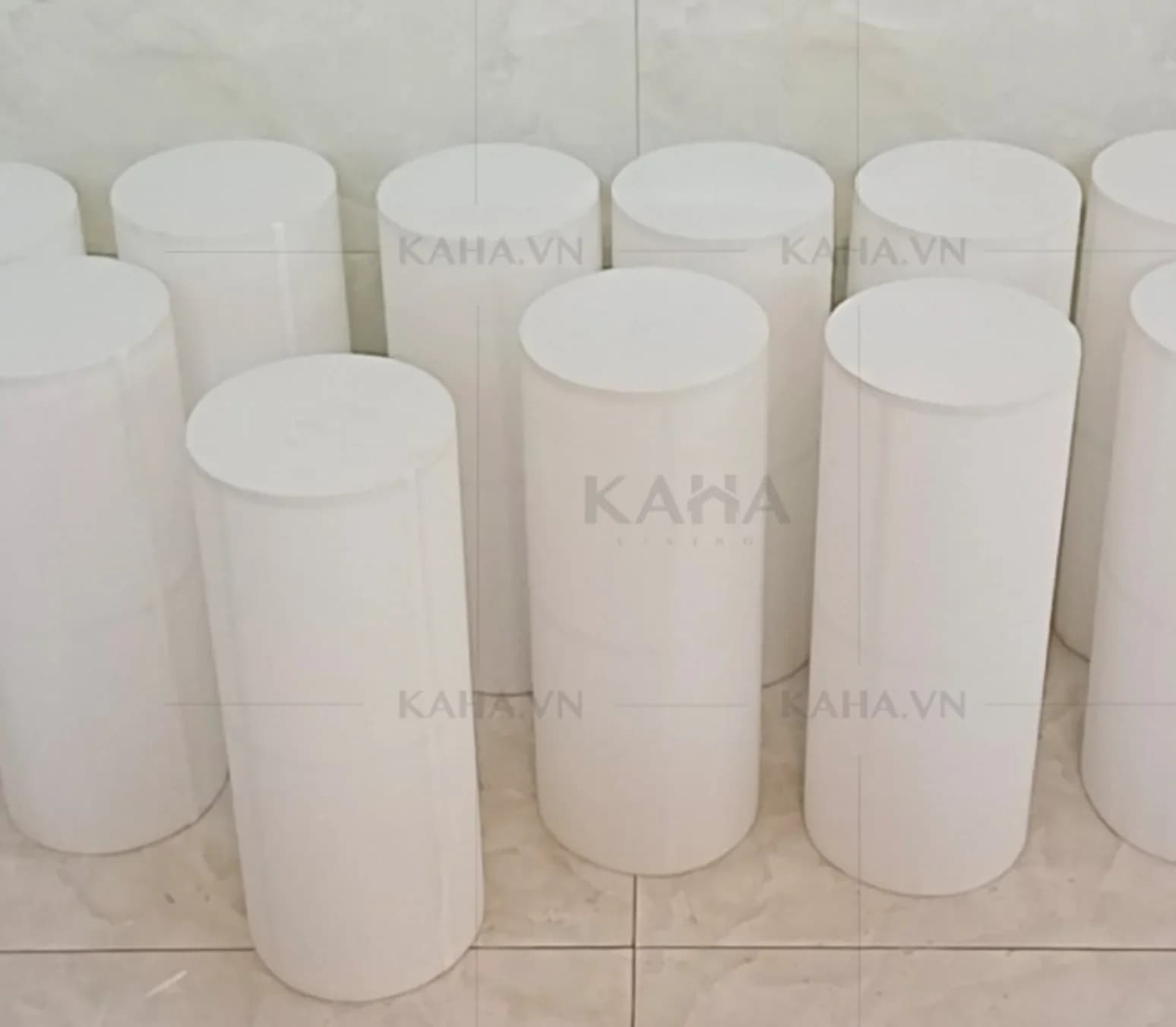 Chao đèn vải trụ tròn trắng sản xuất số lượng lớn KH-07915D
