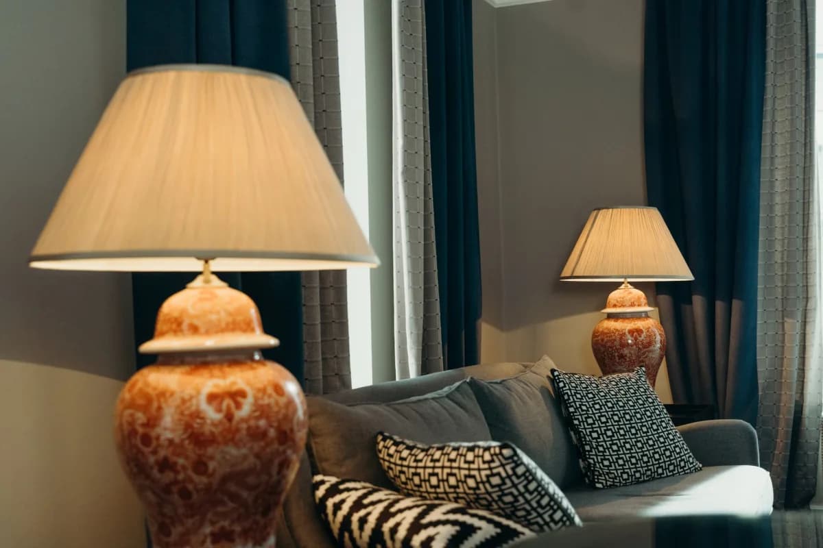 Đèn Trang Trí Ốp Trần — Chụp Vải Linen Cho Phòng Khách Hiện Đại — ảnh minh họa