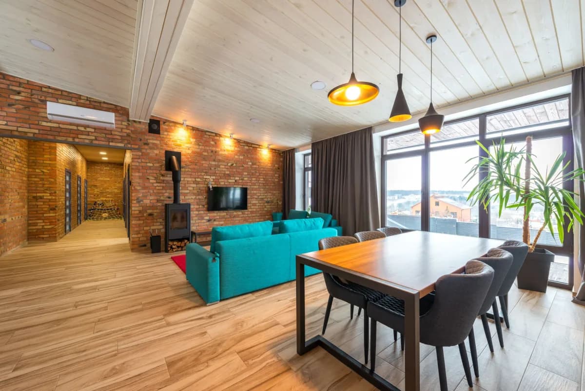 Đèn Vải Phòng Khách Tân Cổ Điển — Chao Lụa & Linen Khung Sắt Mạ — ảnh minh họa