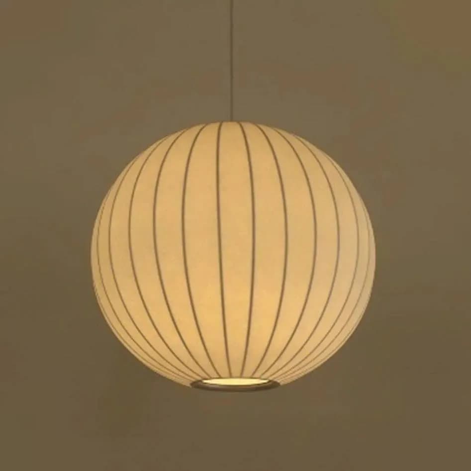 Đèn giấy dó hình cầu nan sọc treo phòng khách KH-GD05 thumbnail 2