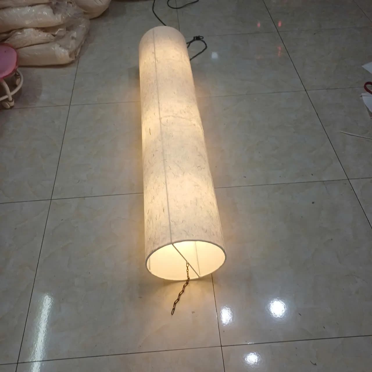 Đèn giấy dó ống trụ dài cho trần cao KH-GD08 thumbnail 2