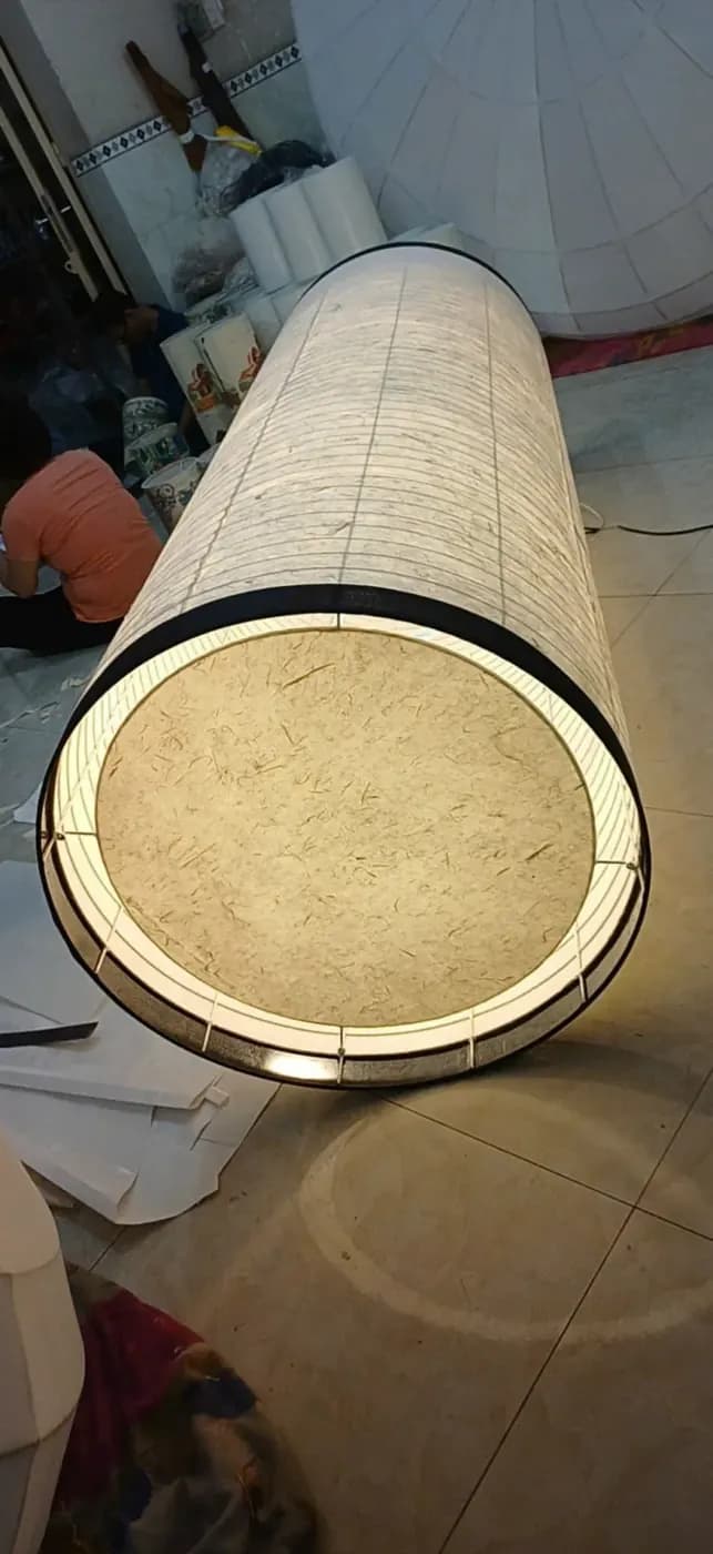 Đèn giấy dó trống cỡ đại khoảng 2m cho sảnh KH-GD13 thumbnail 2