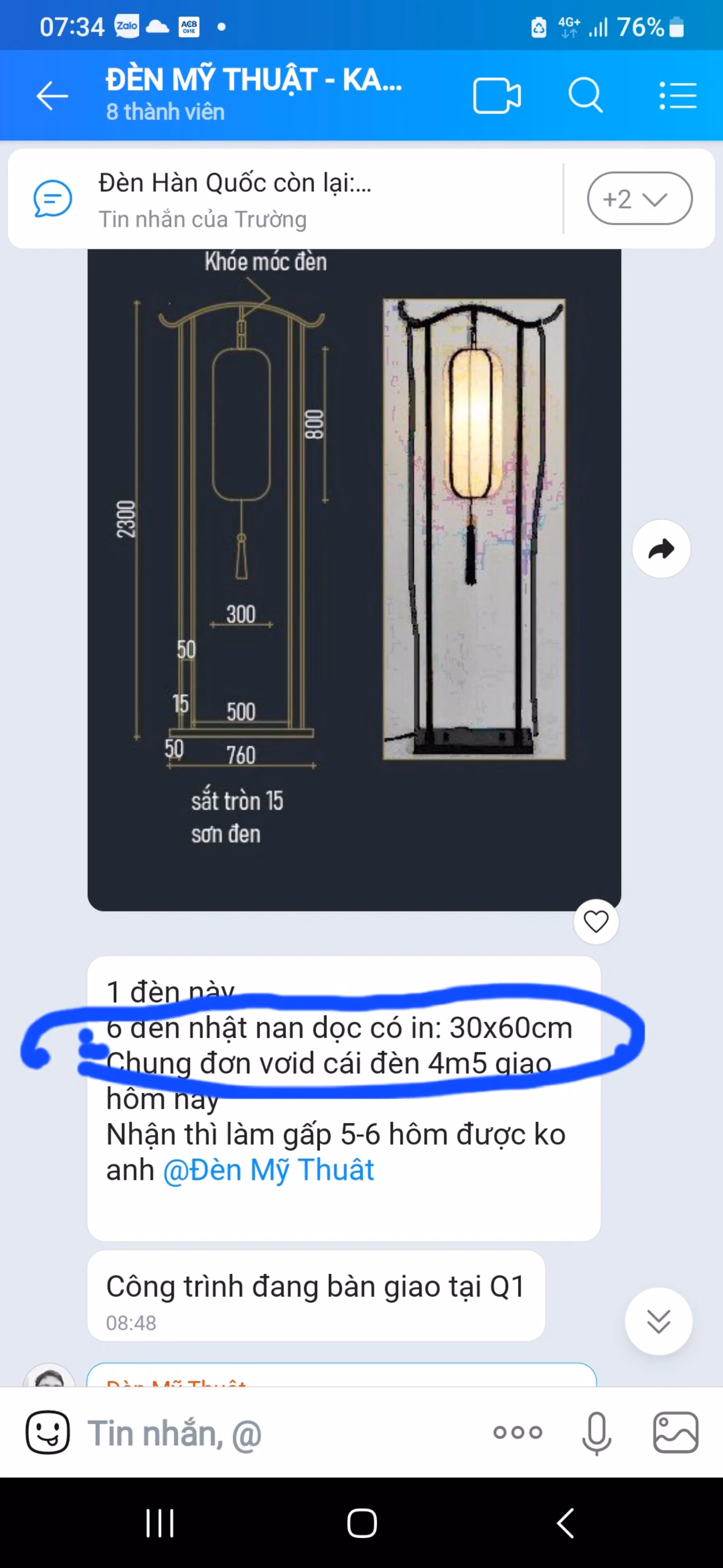 Sơ đồ chiều cao treo đèn: 1.8m–2.2m từ sàn