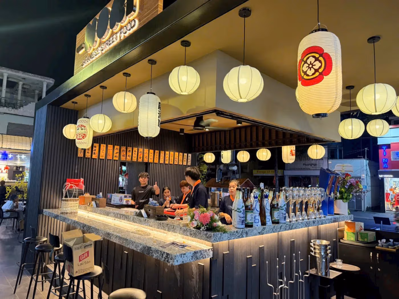 đèn thả trần quán cafe vải lồng treo quầy bar không khí ấm cúng xưởng kaha