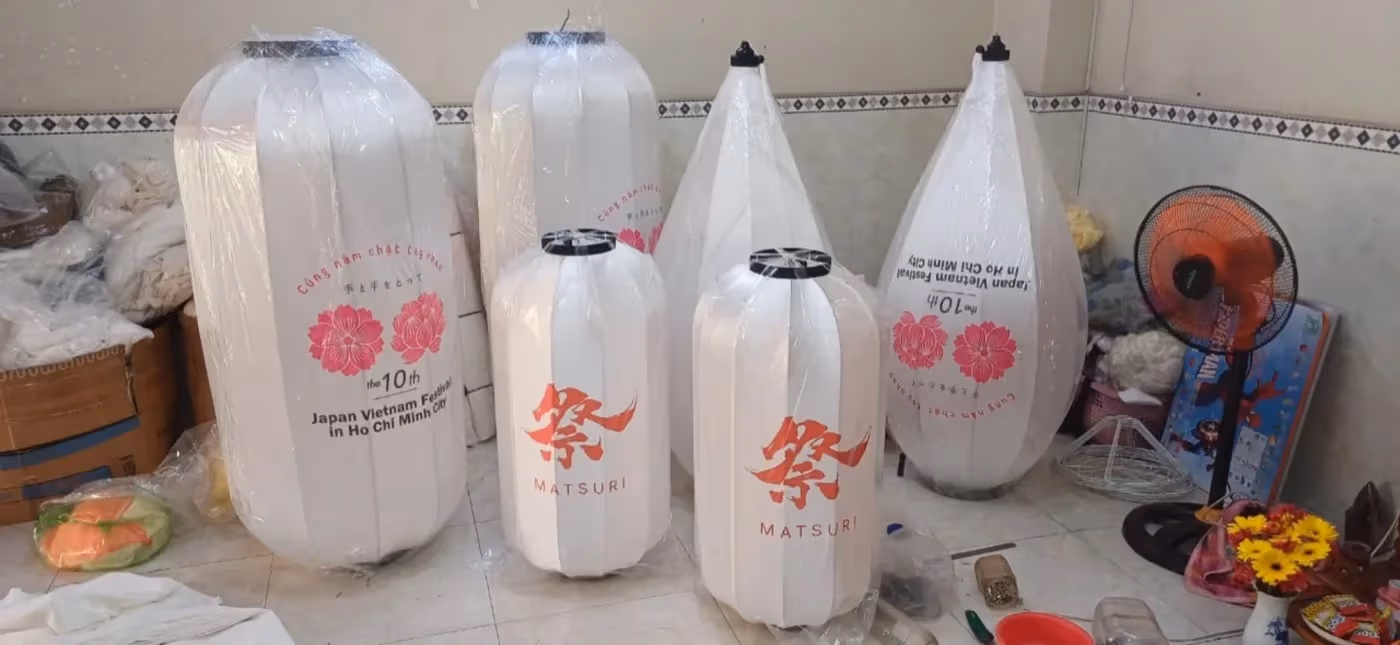Đèn lồng vải sự kiện Matsuri do Kaha gia công Đèn lồng vải sự kiện Matsuri do Kaha gia công