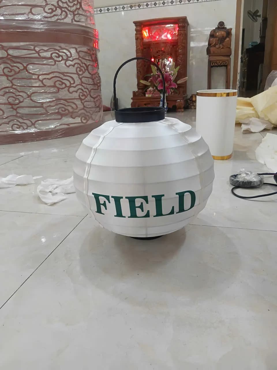Đèn lồng vải tròn in logo thương hiệu theo yêu cầu khách hàng