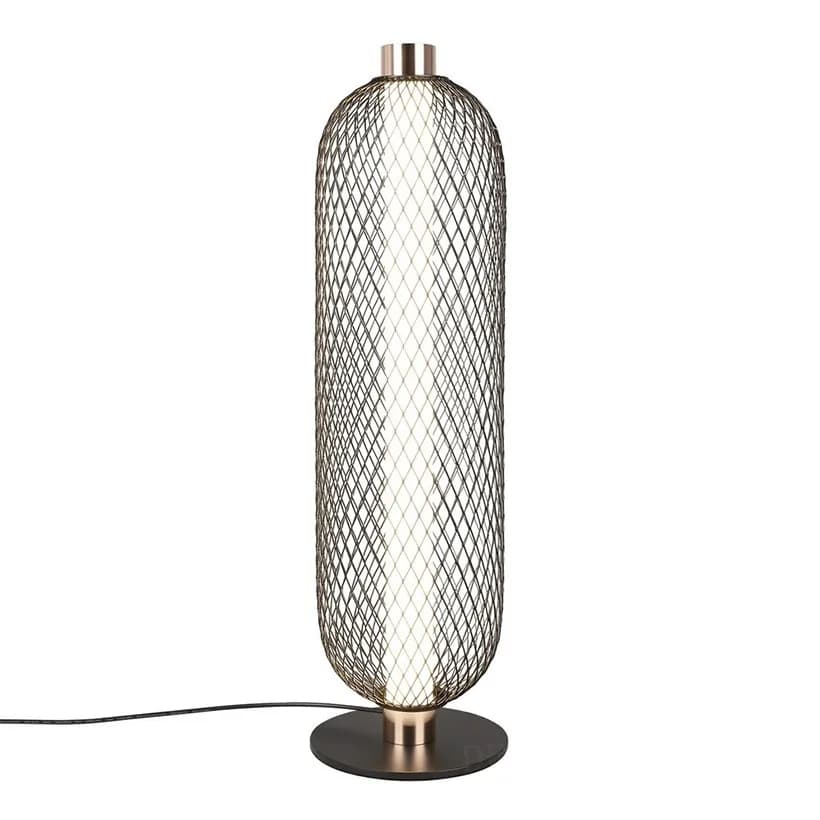 Đèn bàn lồng lưới đen dáng viên thuốc nắp vàng hồng KH-DB145 Đèn bàn lồng lưới đen dáng viên thuốc nắp vàng hồng KH-DB145